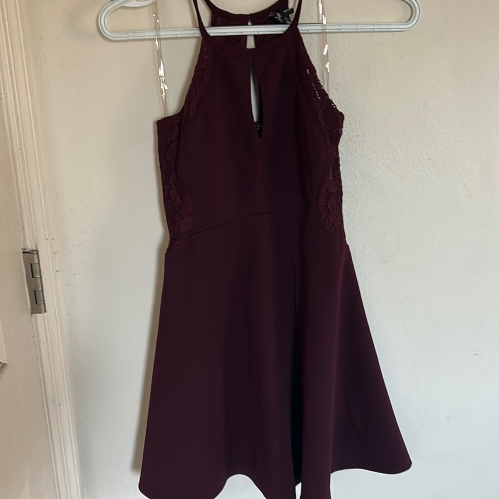 Burgundy dress perfect for the holidays!